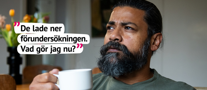 Man hemma med citatet De lade ner förundersökningen. Vad gör jag nu?