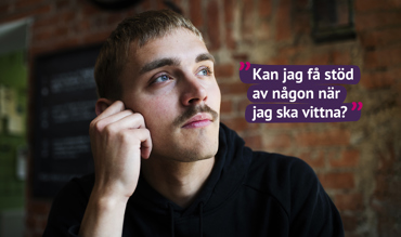 Annons Att vittna. Man som funderar på: Kan jag få stöd av någon när jag ska vittna?