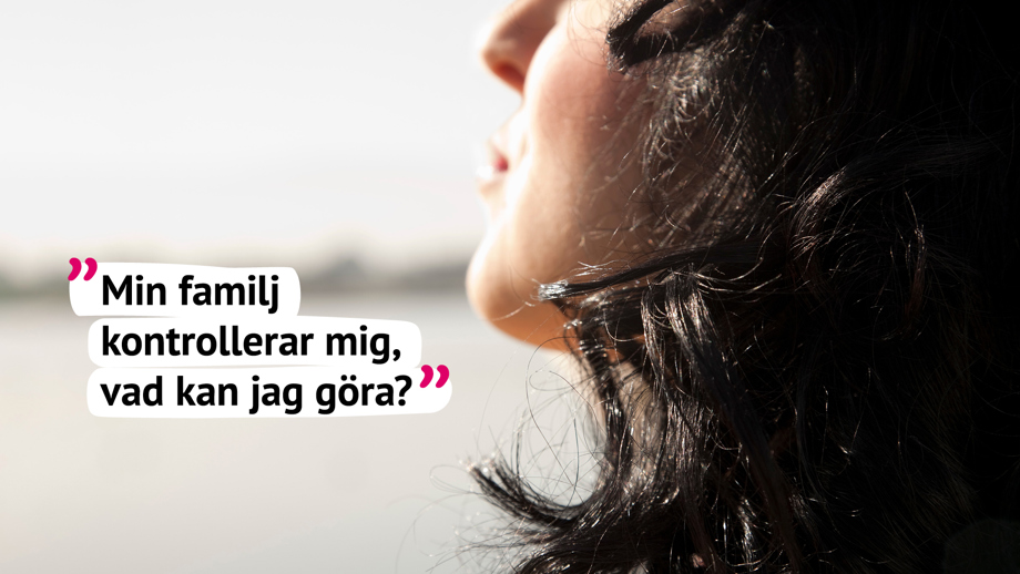 Person vid vatten med citatet: Min familj kontrollerar mig, vad kan jag göra? 